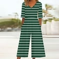 thumbnail image 1 of The Summer I Turned Pretty LEBONYARD Womens Wide Leg Pants Plus Size,Women Summer Floral Print Casual Short Sleeved V-neck Back Zipper Side Pocket Jumpsuit Pants Army Green XL, 1 of 5