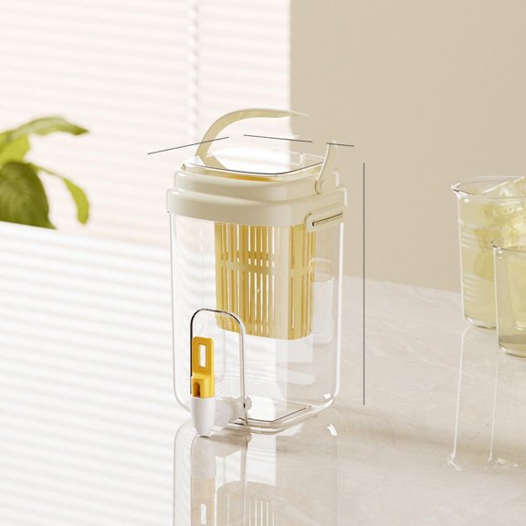 Summer Ice Bucket Cold Water Kettle Large Capacity Refrigerator Fruit Tea Cold Brew Kettle with Strainer Faucet Drink Bucket