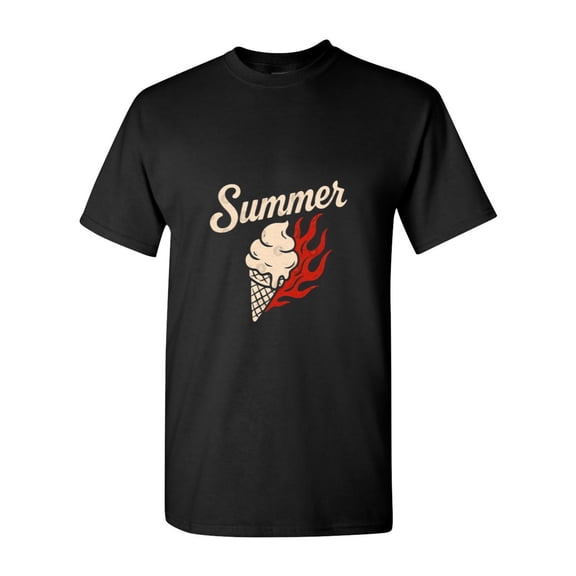 Summer Ice Cream Cone Sweet Treat Frozen Dessert Graphic T-Shirt, for men & women, up to size 5XL