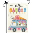 thumbnail image 1 of Summer Ice Cream Garden Flag Hello Summer Truck Beach Garden Flag 12.5 x 18 Vertical Double Sided Welcome Holiday Outside Decorations Burlap Yard Flag, 1 of 6