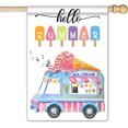thumbnail image 1 of Summer Ice Cream Garden Flag Hello Summer Truck Beach Large Garden Flag 28 x 40 Double Sided Welcome Holiday Outside Decorations Yard Flag, 1 of 6