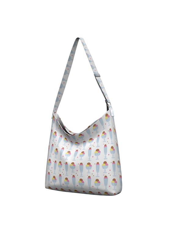 Summer Ice Cream Pattern Daily Carry Handbag - Stylish & Sleek Women's Shoulder Bag, Lightweight Food Design Casual Everyday Purse