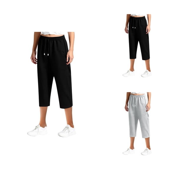 Summer Ice Sensation Quick Drying Light And Thin Casual And Cool Straight Leg 7 Inch Pants Womens Summer Capris Lightweight Casual