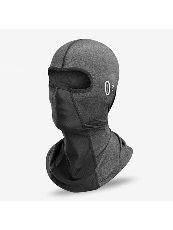 Summer Ice Silk Balaclava Face Mask UV Sun Protection Breathable Quick Dry Helmet Liner Thin Elastic Neck Gaiter with Headphone Hole for Motorcycle Cycling Running Outdoor Sports