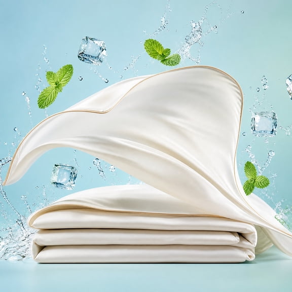 Summer Ice Silk, Cooling Fabric, Class A Quilt for Hot Sleepers, Lightweight Breathable, Portable for Travel, Outdoor Nap, Machine Washable