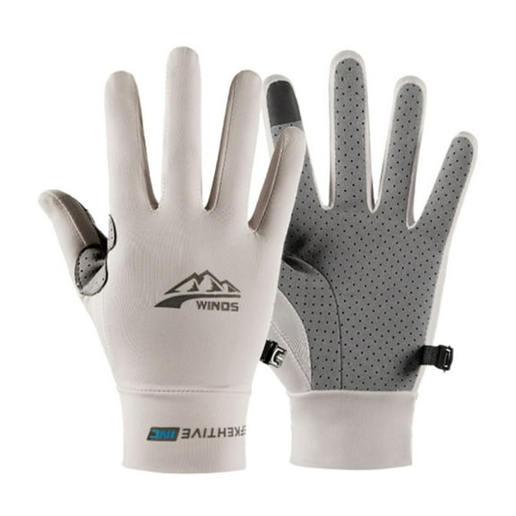 Summer Ice Silk Sunscreen Fishing Gloves with Two Fingers Exposed, Thin, Breathable, Driving