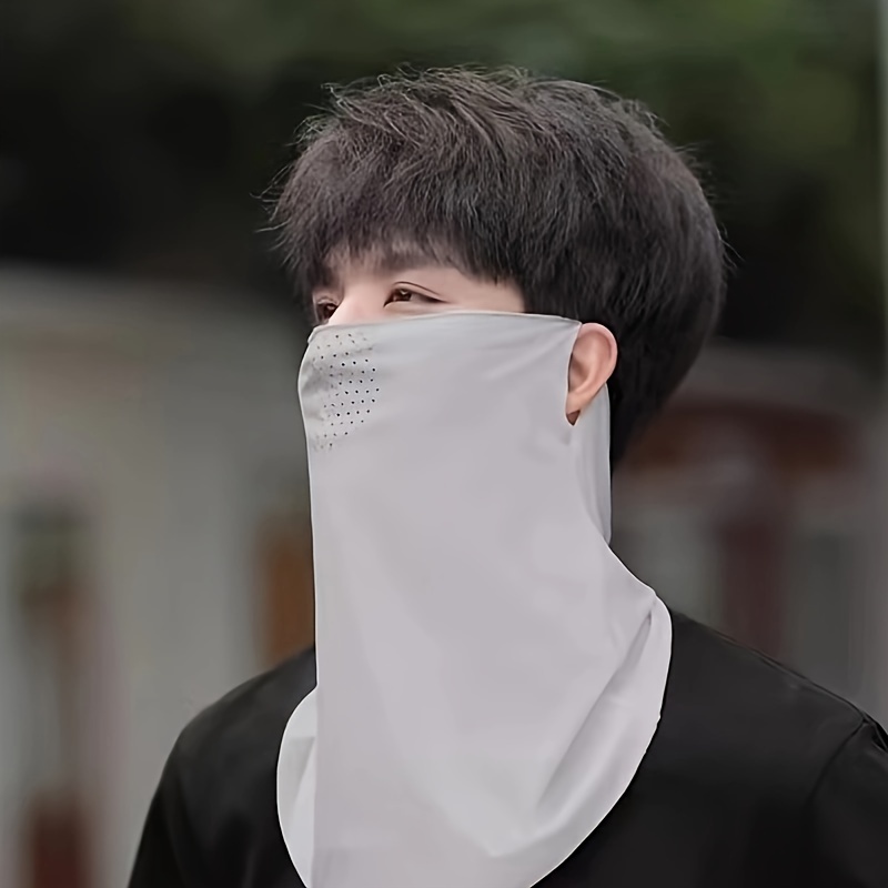 Summer Ice Silk Sunscreen Full Face Mask, Unisex UV Protection Neck