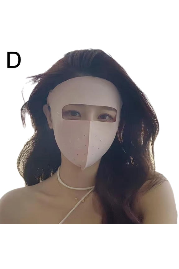 Summer Ice Silk Sunscreen Mask Full Face Sun Protection Mask Forehead Facial Gini Thin Section Breathable Anti Ultraviolet Mask