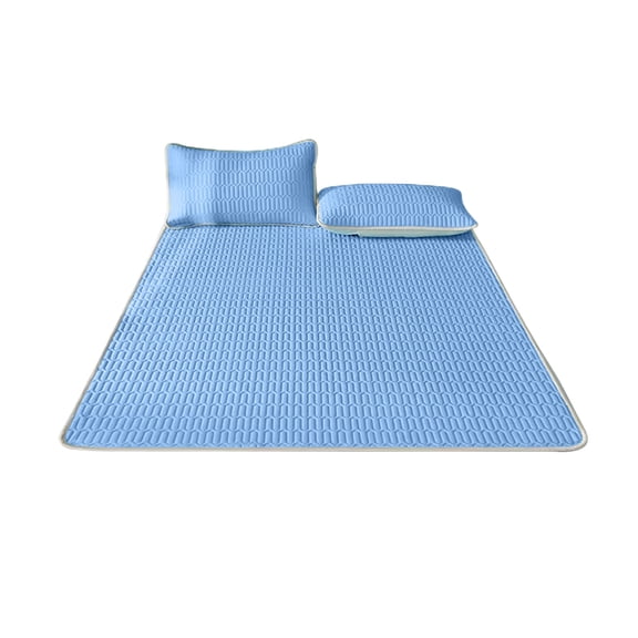 Summer Ice Silkly Cooling Mat for Bed Thin Cooling Mat Set of Three Bed Sheets for Student Dormitory Breathable Soft Machine Washable Lightweight Modern for Guest Travel with Air Conditioner Effect