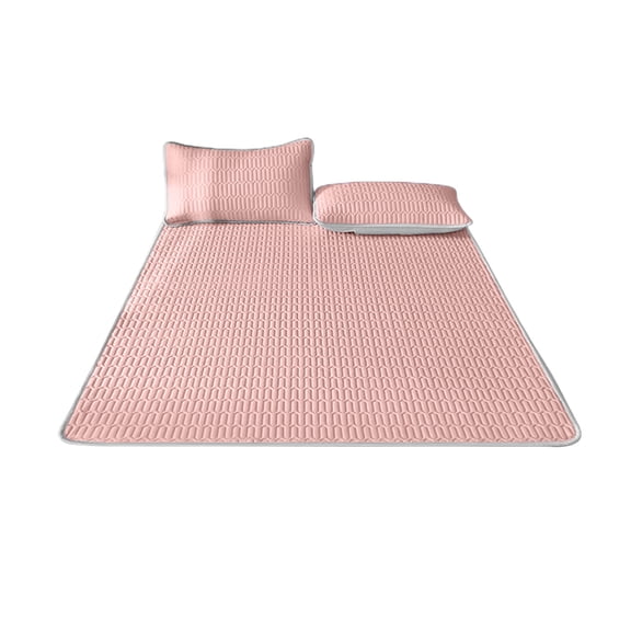Summer Ice Silkly Cooling Mat for Bed Thin Cooling Mat Set of Three Bed Sheets for Student Dormitory Breathable Soft Machine Washable Lightweight Modern for Guest Travel with Air Conditioner Effect