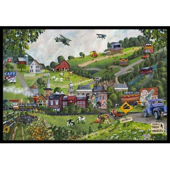 Summer In Small Town Usa Indoor & Outdoor Mat- 18 x 27 in.