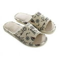 thumbnail image 1 of Summer Indoor Linen Unisex Slippers,Lightweight Household Open Toe Slippers, 1 of 5