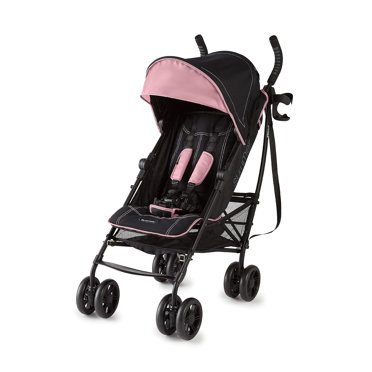 Summer Infant 3Dlite+ Convenience Stroller, Pink/Matte Black Lightweight Umbrella Stroller with Oversized Canopy, Extra-Large Storage and Compact Fold 3Dlite+ Pink/Matte Black