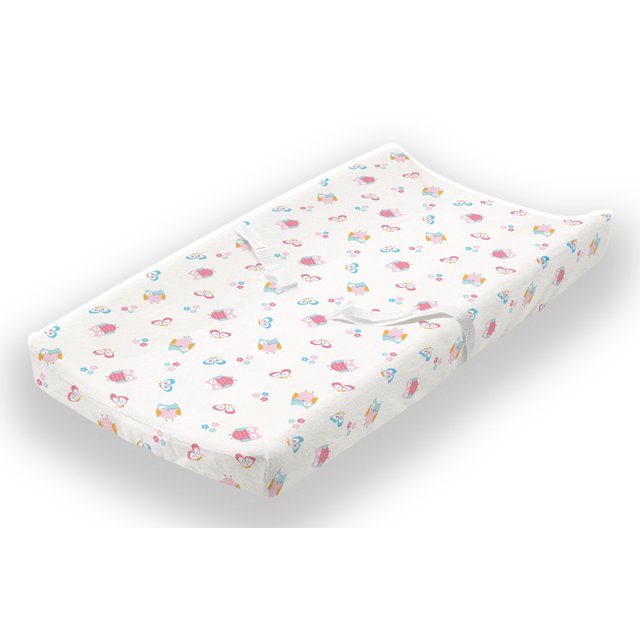 Summer Infant Change Pad Cover, Pink Muslin, Owls