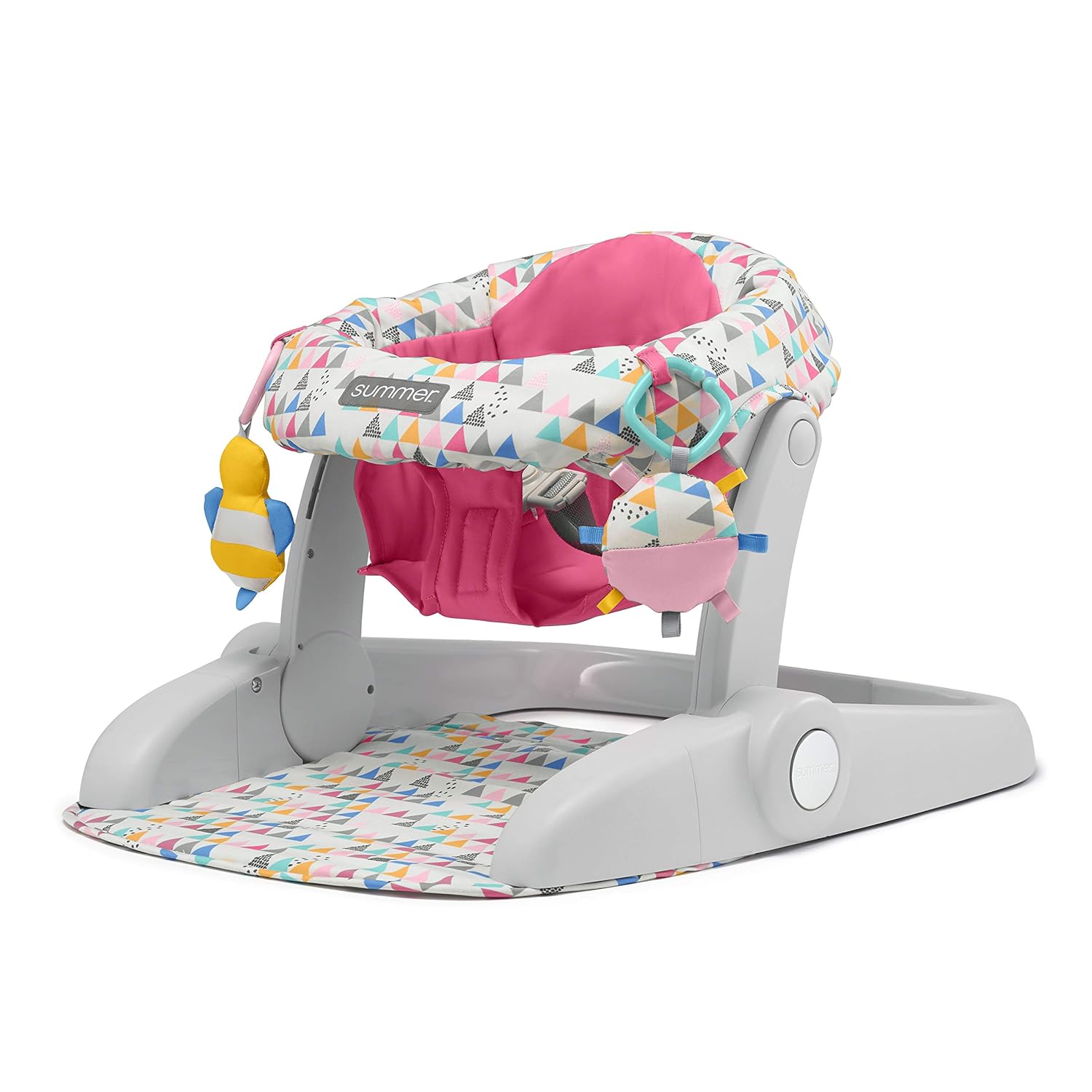Summer Infant Learn-to-Sit 2-Position Floor Seat (Funfetti Pink) Sit Baby Up in This Adjustable Baby Activity Seat Appropriate for Ages Months Includes Toys - image 1 of 6