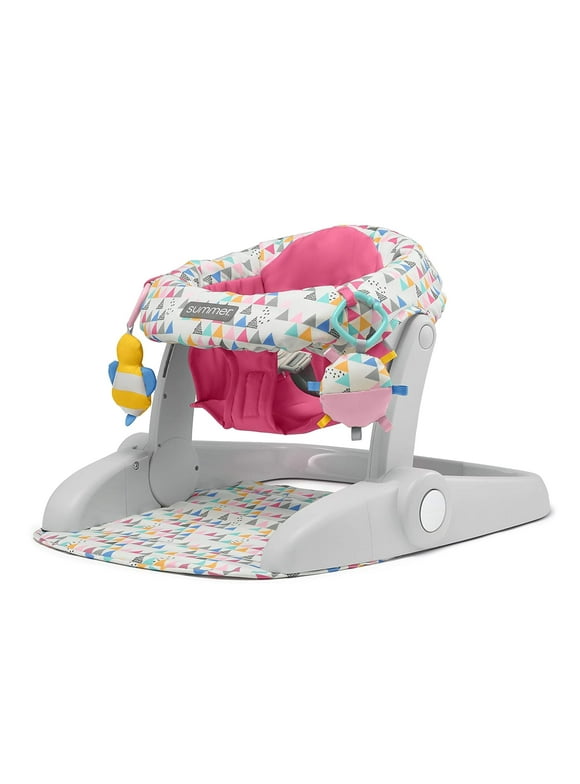 Summer Infant Learn-to-Sit 2-Position Floor Seat (Funfetti Pink) Sit Baby Up in This Adjustable Baby Activity Seat Appropriate for Ages Months Includes Toys