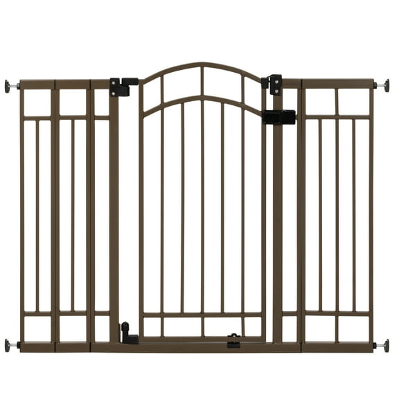 Summer Infant Multi-Use Decorative Extra Tall Safety Pet & Baby Gate, 28' Wide, 36' Height, Pressure / Hardware Mounted, Install on Wall / Banister in Doorway / Stairway, Auto Close Door-Bronze
