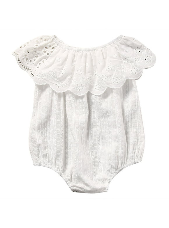 Summer Infant Newborn Toddler Baby Girl White Lace Romper Jumpsuit Infant Clothes Outfit Sunsuit 0-24M