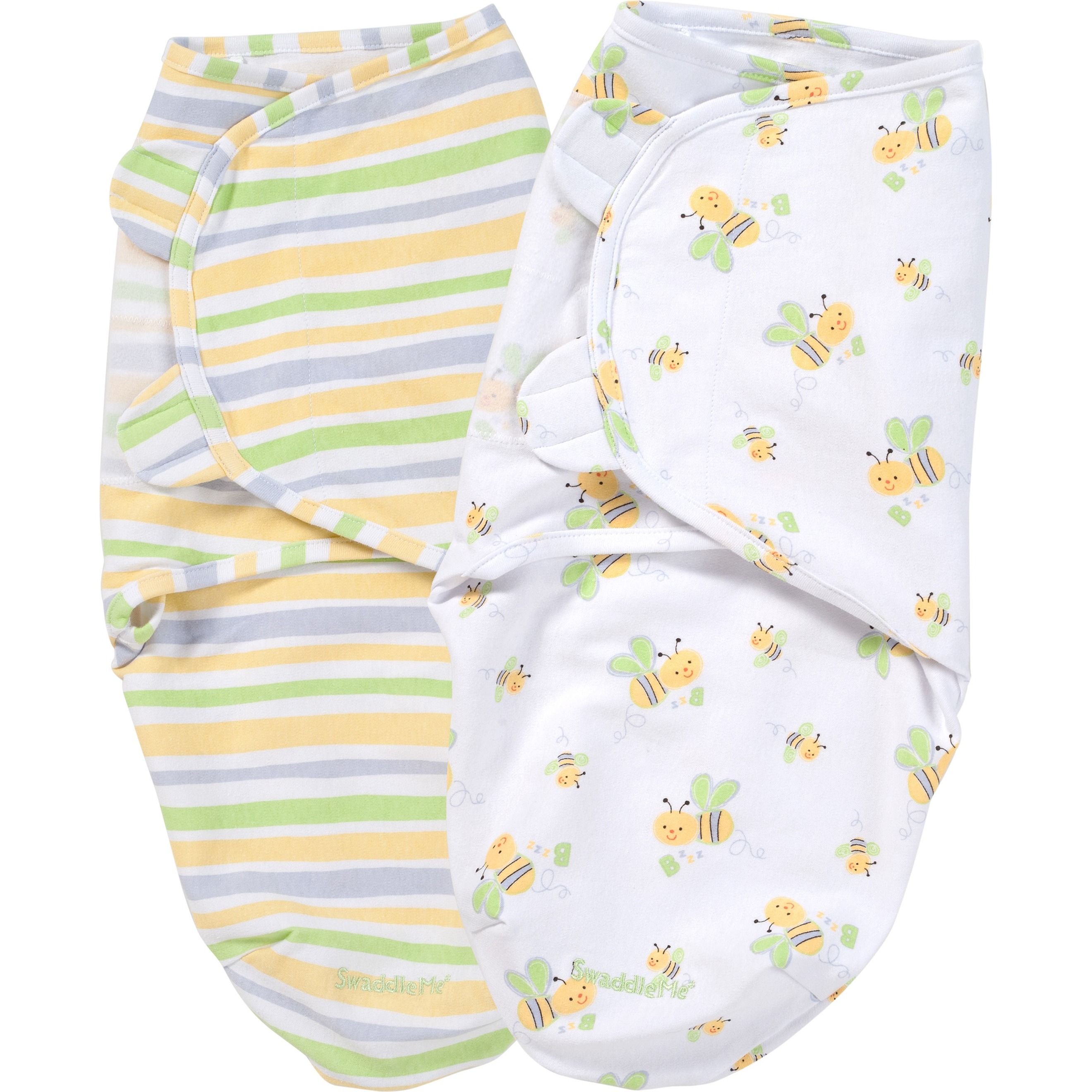 Summer Infant SwaddleMe Adjustable Baby Wrap 2 Pack SM/MED, Bumble Bee