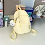 Summer Ins Preppy Style Mini Backpack for Women - Small College School Bag, Travel Daypack, 32x26cm Lightweight, 5 Colors, Includes Pendant Charm