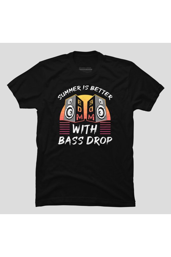 Summer Is Better With Bass Drop Funny EDM Beach Party Sunset Unisex T-Shirt, Up to Size 5XL