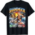 thumbnail image 1 of Summer Is Calling Bootleg Retro 90s Surfing Pig Comfort Colors T-Shirt for Beach Lovers, 1 of 5