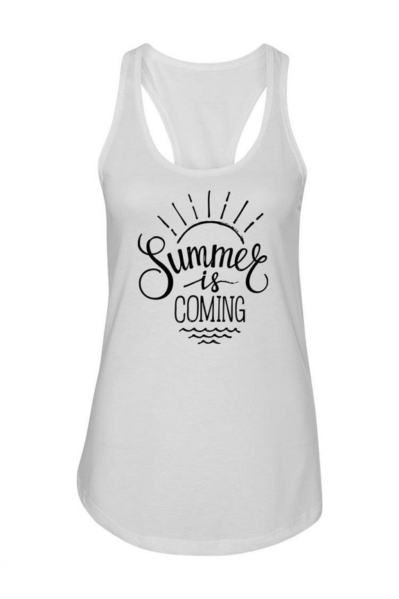 Summer Is Coming Doodle Tank Women -Image by Shutterstock, Female Medium