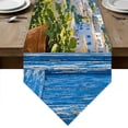 thumbnail image 1 of Summer Island Table Runner Linen Burlap Table Runner 72 Inches Long Coastal Flowers Beach Sea View Dresser Scarves for Kitchen Island Coffee Dining Room Party Wedding Holiday Decoration 13"x72", 1 of 8