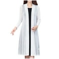 thumbnail image 1 of Summer Jackets for Women Dressy New Long Fall Cardigan for Women Lightweight Open Front Tops Plus Size Beach Cover up Lace Shrugs White XL, 1 of 3