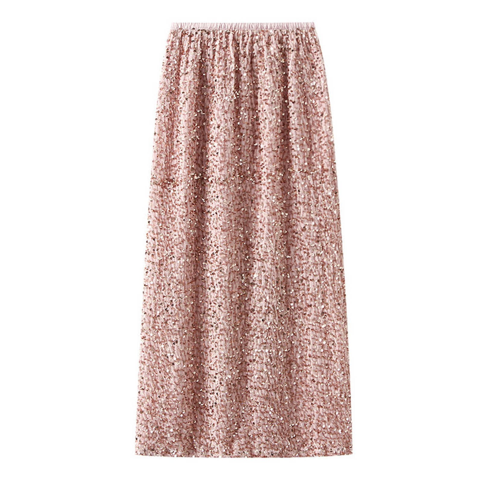 Summer Jean Skirt Sequined Skirt Slit Straight Long Skirt Hip Hugging ...