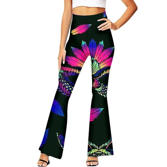 Summer Jogger Pants Womens Bell Bottoms Purple Green Yellow High Waist Flared Pants Temperament Trousers Daily Commuting Versatile