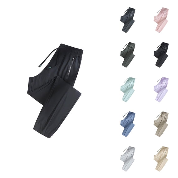 Summer Joggers for Women Lightweight Cooling Jogger Sweatpants Elastic Waist Straight Leg Loose Jogging Pants with Pockets