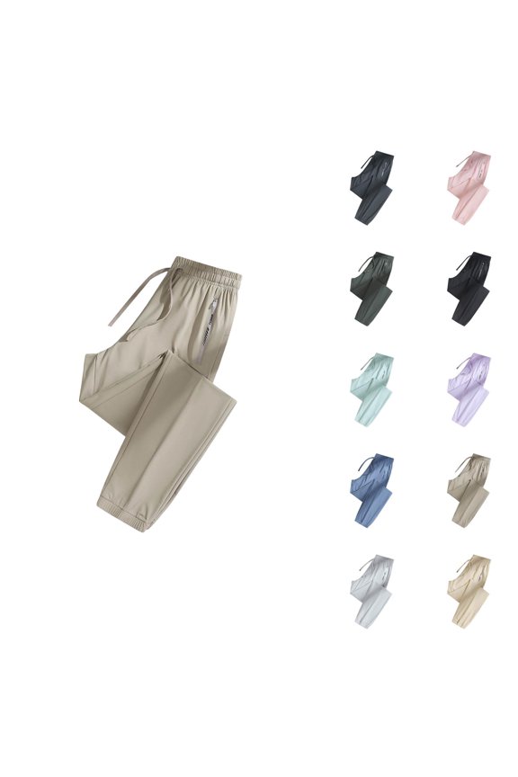 Summer Joggers for Women Lightweight Cooling Jogger Sweatpants Elastic Waist Straight Leg Loose Jogging Pants with Pockets