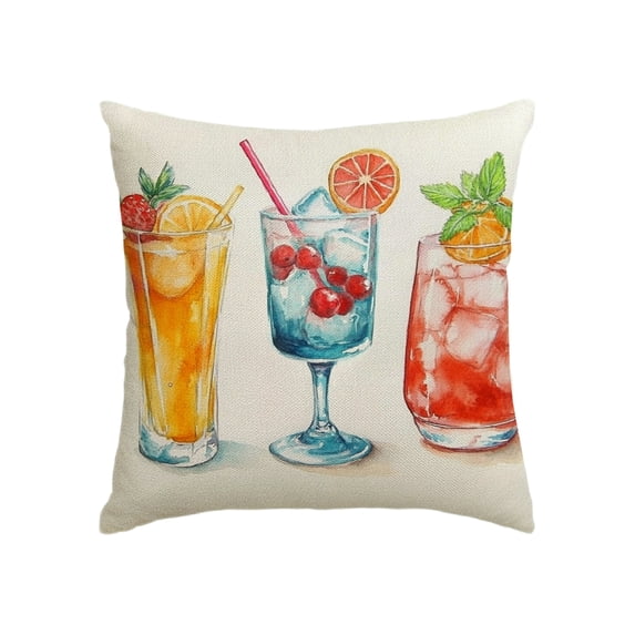 Summer Juice Pillow Covers, Modern Throw Pillow Case Decoration, Linen Cushion Covers for Couch Sofa Bedroom Living Room Home Decor