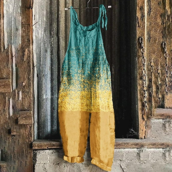 Summer Jumpsuits for Women Casual Fashion Plus Size Comfort Printed Temperament Long Strap Jumpsuit Gift for Women Up to 65% off!