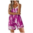 thumbnail image 1 of Summer Jumpsuits for Women Casual Loose Printed V Neck Spaghetti Strap Wide Leg Shorts Rompers One Piece Jumpsuits, 1 of 6