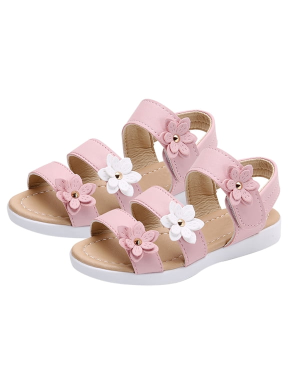 Summer Kid Children Sandals Kids on Fashion Big Flower Girl Flat Pricness Rhinestone Sandals for Girls Shoes Baby Girl Sandals 6-12 Months Size 2 Slides Girl Slides Size 4 Jelly Sandals for Girls