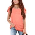 thumbnail image 1 of Summer Kids Casual Short Sleeved T-Shirt Simple Style Girls Children Tops, 1 of 2