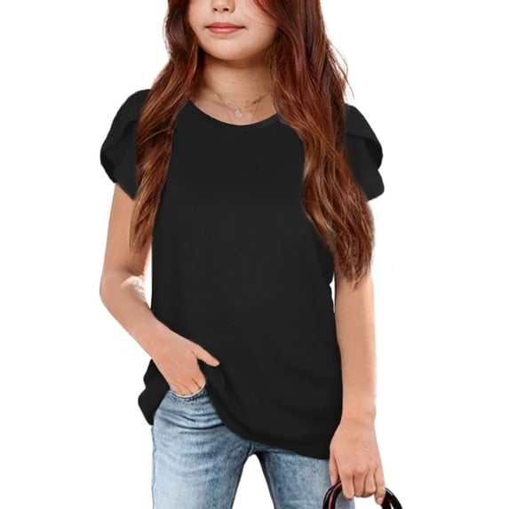 Summer Kids Casual Short Sleeved T-Shirt Simple Style Girls Children Tops