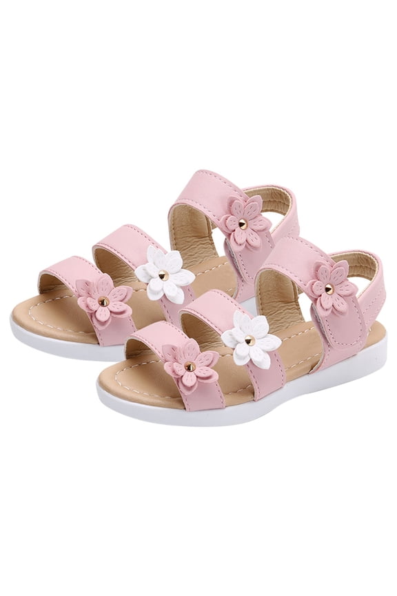 Summer Kids Children Sandals Fashion Big Flower Girls Flat Pricness Shoes Solar Slides Cute Girl Sandals
