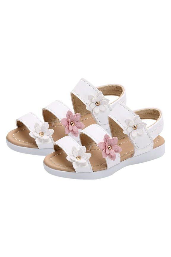 Summer Kids Children Sandals Girls Sandals Size 5 Fashion Big Flower Girls Water Proof Sandals Kids Flat Pricness Shoes