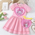 Summer Kids Sanrio Dress Clothes 2024 New Girls Kawaii Kuromi MyMelody