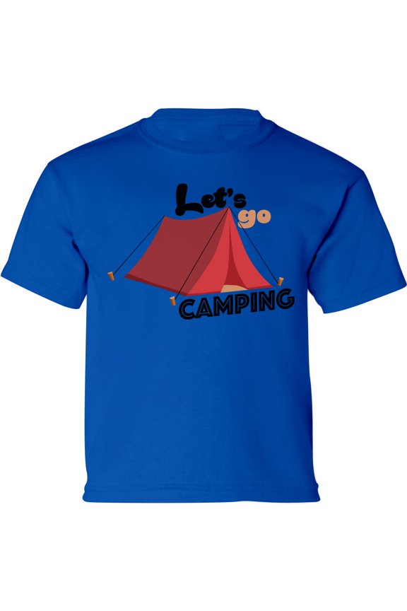 Summer Kids Shirt Red Tent Lets Go Camping Graphic Shirt - Funny Weekend Infant Shirt - Outdoor T-Shirt Boys Girls Outfit Gifts