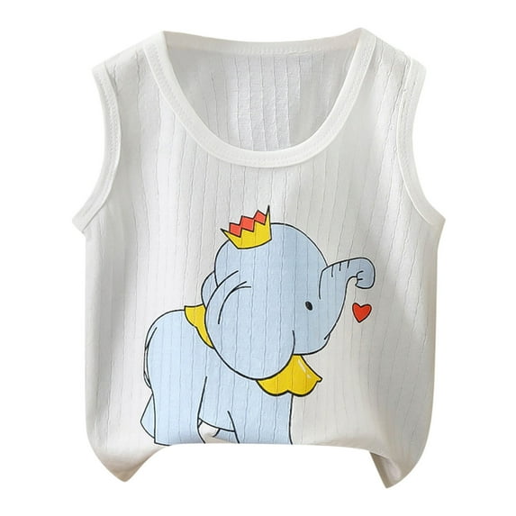 Summer Kids Toddler Tank Tops Undershirts Cartoon Prints Sleeveless Boys Vest Clothes Outwear Stylish Streetwear