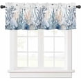 thumbnail image 1 of Summer Kitchen Curtain Valance Living Room Valance for Windows Summer Ocean Coral Shell Conch Starfish White Valance Curtains Short Rod Pocket Window Valance for Bedroom, 54"x18", 1 of 6