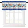 thumbnail image 1 of Summer Kitchen Curtain Valance Living Room Valance for Windows Summer Ocean Starfish Conch Shell Coral Blue Valance Curtains Short Rod Pocket Window Valance for Bedroom, 54"x18", 1 of 6