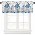 thumbnail image 1 of Summer Kitchen Curtain Valance Living Room Valance for Windows Summer Ocean Turtle Coral Shell Conch Starfish White Valance Curtains Short Rod Pocket Window Valance for Bedroom, 54"x18", 1 of 6