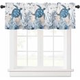 thumbnail image 1 of Summer Kitchen Curtain Valance Living Room Valance for Windows Summer Ocean Turtle Coral Shell Conch Starfish White Valance Curtains Short Rod Pocket Window Valance for Bedroom, 54"x18", 1 of 6