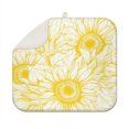 thumbnail image 1 of Summer Kitchen Dish Drying Pad with Sunflower Design Microfiber Foldable Rack Mat Absorbent Floral 16x18 Inch, 1 of 7
