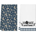 thumbnail image 1 of Summer Kitchen Towels 2 Pcs Seasonal Home Sweet Home Dish Towels Decorative Spring Hand Flower Cute Flowers Tea Towel for Home Spring Summer Fall Winter Housewarming Gift 18X28 Inch, 1 of 5